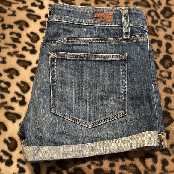 GUC PAIGE Shorts Women’s Size 27 Paige Roll up Distressed Denim Shorts - Picture 12 of 15